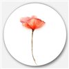 Designart 36-in x 36-in Round Watercolor Red Poppy Flower' Flower Metal Circle Wall Art