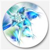 Designart 36-in x 36-in Blue and Green Fractal Flower Floral Metal Circle Wall Art
