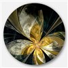 Designart 36-in x 36-in Symmetrical White Gold Fractal Flower Floral Metal Circle Wall Art