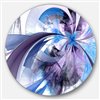 Designart 36-in x 36-in Purple and Blue Symmetrical Fractal Flower Metal Circle Wall Art
