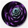 Designart 29-in x 29-in Purple Blue Fractal Flower Digital Art Metal Circle Wall Art
