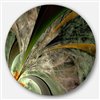 Designart 36-in x 36-in Symmetrical Fractal Flower in Green Floral Metal Circle Wall Art