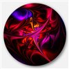 Designart 11-in x 11-in Multicoloured Magenta Stained Glass Floral Metal Circle Wall Art