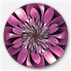 Designart 36-in x 36-in Glittering Lush Purple Fractal Flower Floral Metal Circle Wall Art