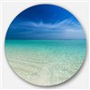 Designart 11-in x 11-in Turquoise Ocean Under Blue Sky Seascape Metal Artwork
