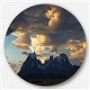 Designart 23-in x 23-in Torres del Paine National Park Landscape Metal Circle Wall Art