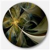 Designart 29-in x 29-in Gold and Silver Large Fractal Flower Floral Metal Circle Wall Art