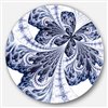 Designart 36-in x 36-in Symmetrical Tight Blue Fractal Flower Floral Metal Circle Wall Art