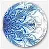 Designart 36-in x 36-in Fractal Flower in Soft Blue Digital Art Metal Circle Wall Art