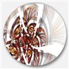 Designart 36-in x 36-in Brown Symmetrical Fractal Flower Floral Metal Circle Wall Art