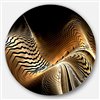 Designart 29-in x 29-in Brown and Black Abstract Fractal Design Abstract Metal Circle Wall Art