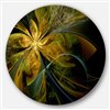 Designart 36-in x 36-in Symmetrical Fractal Flower in Gold Floral Metal Circle Wall Art