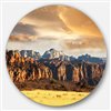 Designart 11-in x 11-in Zion National Park Utah Usa Oversized Metal Circle Wall Art