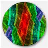 Designart 23-in x 23-in Multicolour Psychedelic Fractal Metal Grid Metal Circle Wall Art