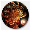 Designart 11-in x 11-in Dark Orange Fractal Flower Digital Art Metal Circle Wall Art