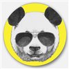 Designart 11-in x 11-in Funny Panda with Sunglasses Animal Metal Circle Wall Art