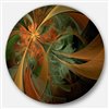 Designart 11-in x 11-in Symmetrical Orange Digital Fractal Flower Metal Circle Wall Art