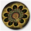 Designart 36-in x 36-in Dark Yellow Flower Rounded Petals Floral Metal Circle Wall Art