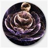 Designart 11-in x 11-in Purple Ideal Fractal Flower with Pollen Metal Circle Wall Art