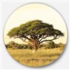 Designart 29-in x 29-in Acacia Tree on African Plain Oversized African Metal Circle Art