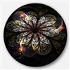 Designart 23-in x 23-in Rounded Glowing Golden Fractal Flower Floral Metal Circle Wall Art