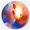 Designart 36-in x 36-in Beautiful Blurred Flowers at Sunset Floral Metal Circle Wall Art