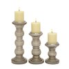Grayson Lane Set of 3 Traditional Glass Pillar Candle Holder