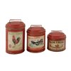 Grayson Lane Set of 3 Farmhouse Red Decorative Jars