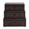 UMA Enterprises 32 In. x 32 In. Traditional Chest Brown Faux Leather and Wood