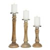 Grayson Lane 3-Candle Wood Pillar Holder - 9-in, 12-in, 15-in