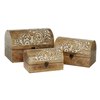 Grayson Lane Country Cottage Brown Mango Wood Boxes - Set of 3