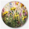 Designart 11-in x 11-in Coreopsis Flowers and Paint Splashes Flower Artwork on Circle Art