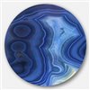 Designart 36-in x 36-in Blue Agate Stone Design Disc Abstract Metal Circle Wall Art Print