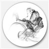 Designart 11-in x 11-in Woman and Smoke Double Exposure Portrait Metal Circle Wall Art