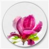 Designart 29-in x 29-in Full Bloom Pink Magnolia Flower Large Floral Metal Artwork