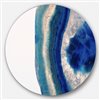 Designart 29-in x 29-in Macro of Blue Agate Stone Disc Metal Circle Wall Art Print