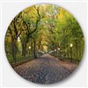 Designart 36-in x 36-in The Mall Area in Central Park Disc Landscape Metal Circle Wall Art