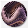 Designart 36-in x 36-in Purple Waves Fractal Wall Art Abstract Metal Circle Wall Art Print