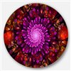 Designart 36-in x 36-in Purple Glowing Crystals In Space Floral Metal Circle Wall Art