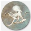 Designart 23-in x 23-in Octopus Treasures from the Sea Nautical Metal Circle Wall Art
