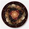 Designart 36-in x 36-in Dark Gold Red Fractal Flower Pattern Extra Large Floral Wall Art