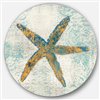 Designart 11-in x 11-in Coastal Pastel seashells III Nautical Metal Circle Wall Art