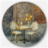 Designart 11-in x 11-in French Cafe French Country Metal Circle Wall Art