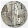 Designart 23-in x 23-in Grey Silver Geometric Composition Geometric Metal Circle Wall Art