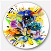 Designart 11-in x 11-in Yellow Blue Abstract Floral Design Extra Large Floral Wall Art