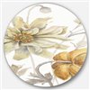 Designart 36-in x 36-in Fields of Gold Watercolour Flower I Metal Circle Wall Art