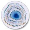 Designart 36-in x 36-in Golden Blue Agate Glam Round Circle Metal Wall Decor