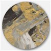 Designart 36-in x 36-in Marble Gold and Black Glam Metal Circle Wall Art