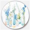 Designart 36-in x 36-in Cottage Florals I Farmhouse Metal Circle Wall Art