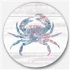 Designart 11-in x 11-in Pink Crab Ocean Life Nautical & Coastal Metal Circle Wall Art